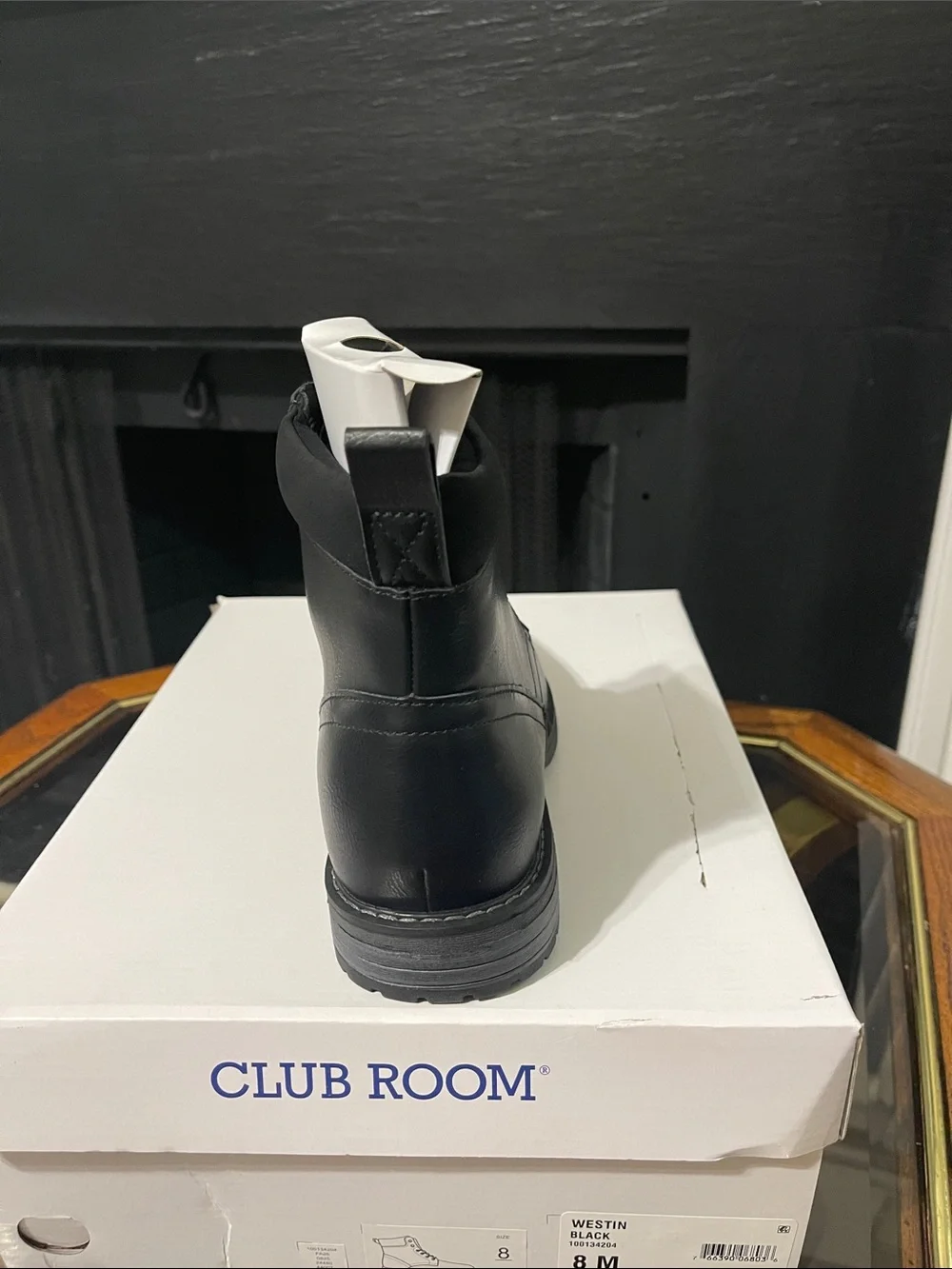 Club Room Black Men’s Lace-Up Combat Boots